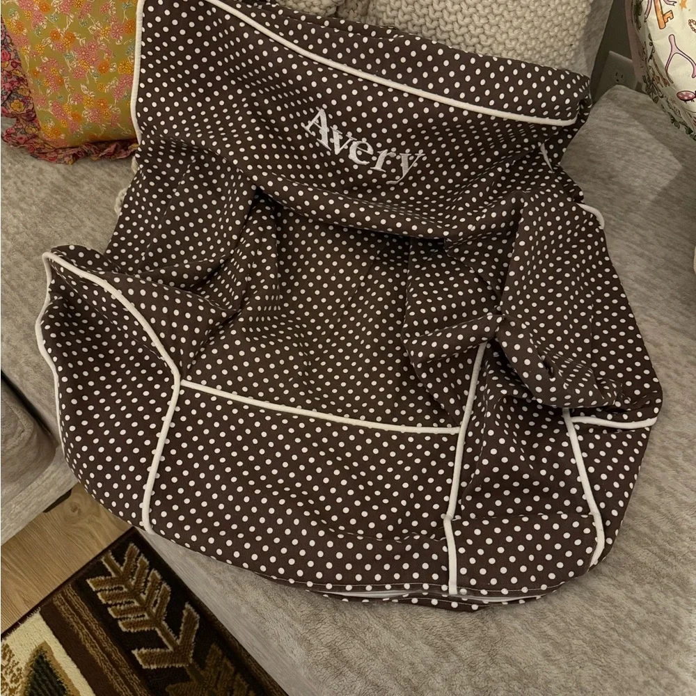 Pottery barn everywhere chair Brown With White Polka Dot Kids Accent Chair Cover